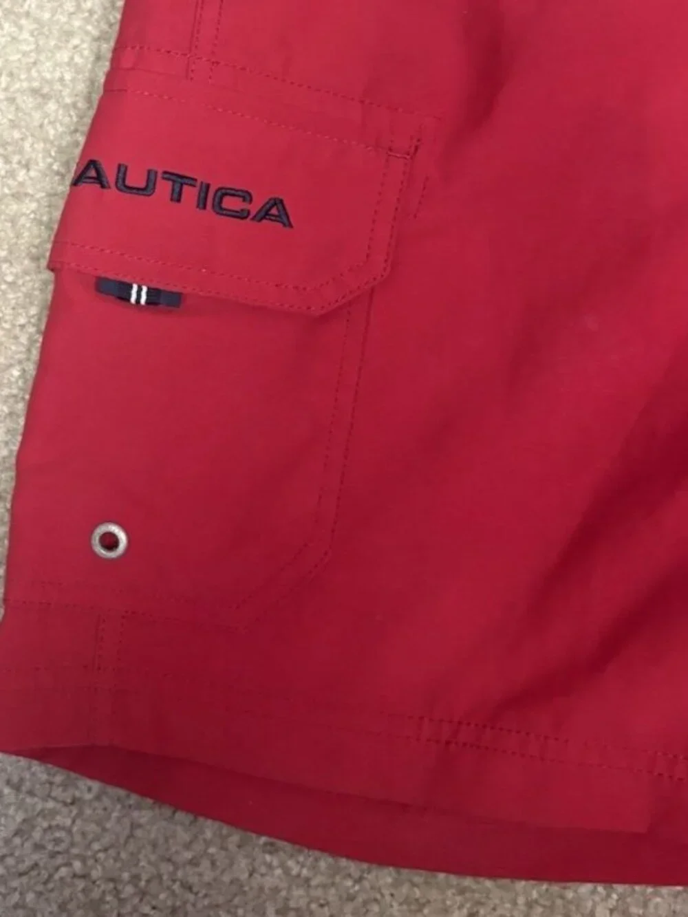 Mens Nautica Red Lined Board Shorts Size Medium